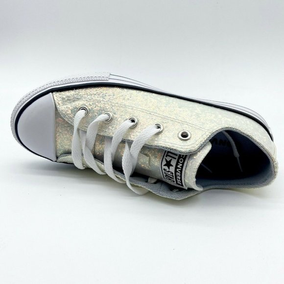 Converse CTAS Ox Wolf Grey Rainbow Glitter Kids Casual Sneakers 665979C - Picture 4 of 5